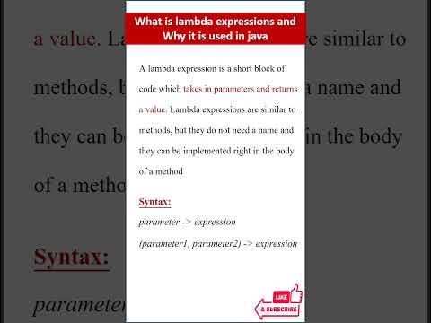 Lambda Expression in