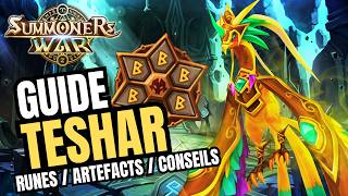Gros plan sur TESHAR (Phoenix Vent) : Runes, Artefacts, Où le jouer, Conseils | Summoners war