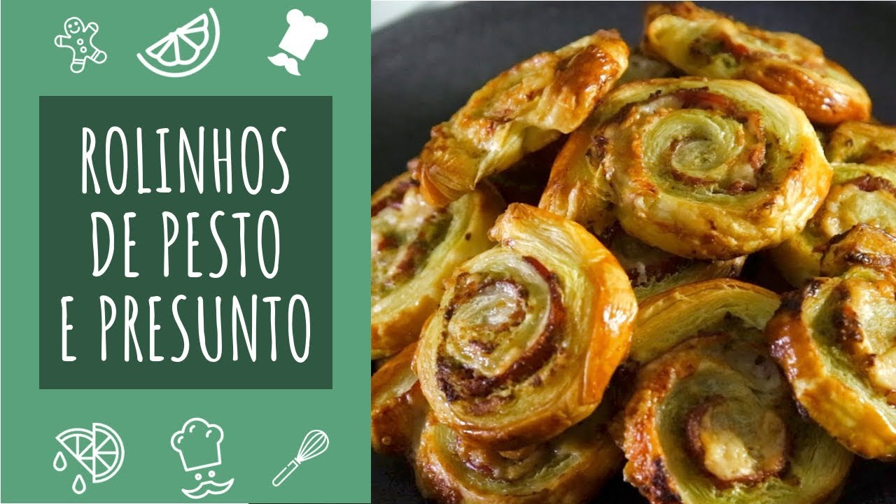 Rolinhos de pesto e presunto