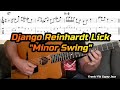Minor swing django reinhardt e7 to am6 licks  gypsy jazz guitar lesson  manouche tutorial free tab