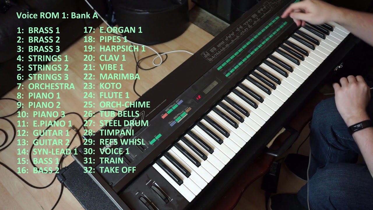 Yamaha DX7 Voice ROM 1 Bank A play through (factory presets)