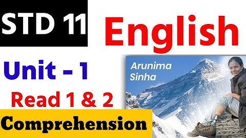std 11 english unit 1 | std 11 english unit 1 read 1 question answer | the journey of my life