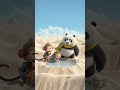 Panda Walking on the desert