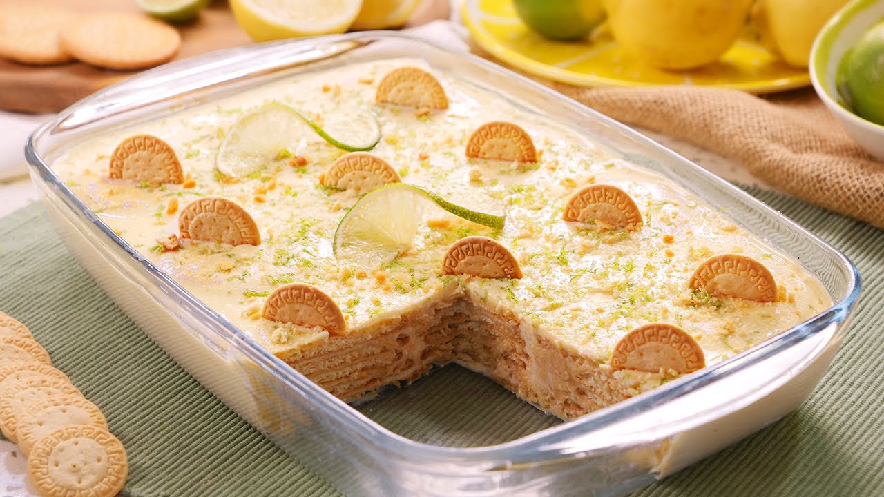 Tarta de Limón y Galletas sin Horno ¡Fácil y Rápida! - Carlota de Limón
