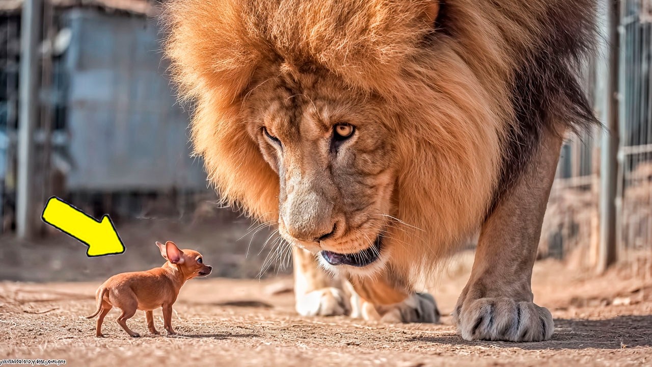 Chihuahua é Jogado na Jaula do Leão, Todos Ficaram em Choque com o que Aconteceu