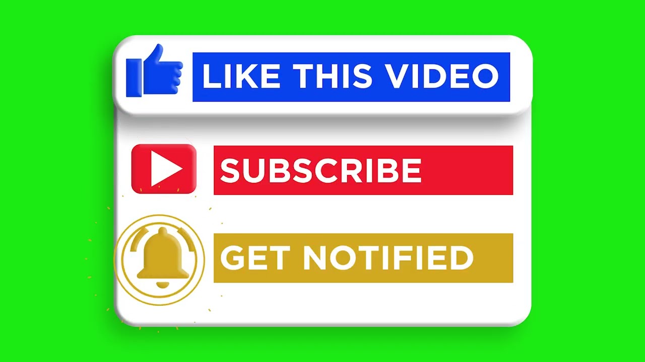 YouTube Subscribe Button Green Screen | Free Download | No Copyright #06