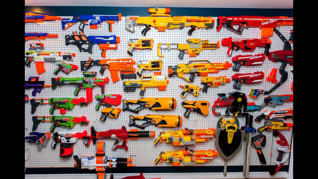 Aaron's NERF Arsenal Spring 2016! (Over 100 Blasters!) - YouTube