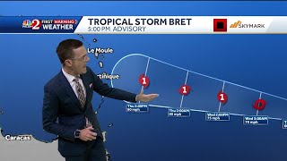 NHC tracking Tropical Storm Bret in Atlantic image