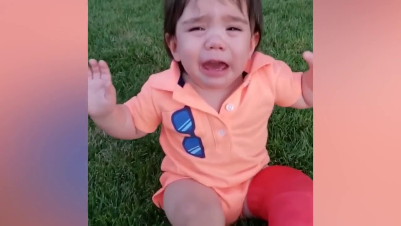 TOP BEST Funny babies hate grass -  Cute Baby Video