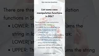 Case manipulation functions in SQL ? | SQL Interview Question Series