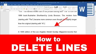 How to DELETE Unwanted LINES in a WORD Document