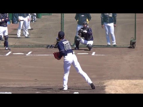 2016/3/17@由宇練習場 バファローズ・鈴木優投手ブルペン投球