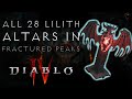 Diablo 4 - All 28 Altars of Lilith in Fractured Peaks (Locations)