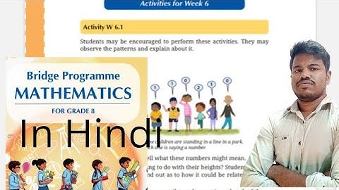 Class 8 Maths Bridge Program Course | Activity W 6.1 for Week 6 | 8th Class NCERT New Math Book