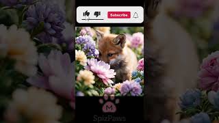 Fox Pup's SNEEZE Explosion in a Flower Bed? #shorts