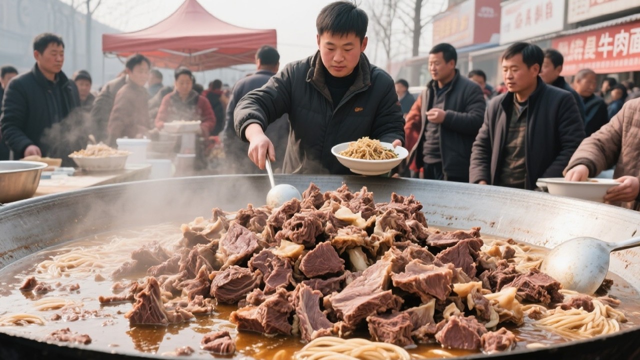 河南郏县小镇牛面馆，9元一碗吃面靠抢，老板直言一天要卖2000碗【好食勇哥】