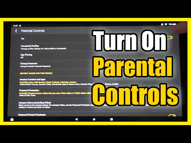 Using parental controls on Kindle Fire tablet