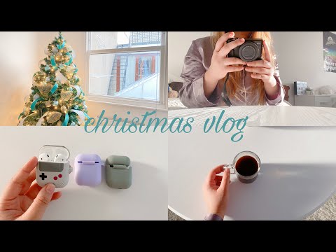 christmas vlog 🎄❄️ new airpods + case covers, and working night shifts on christmas 🌨