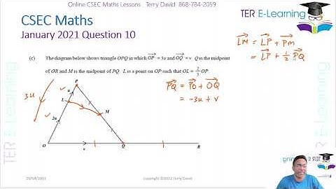 CSEC Maths - January 2021 Question 10 (Terry David)