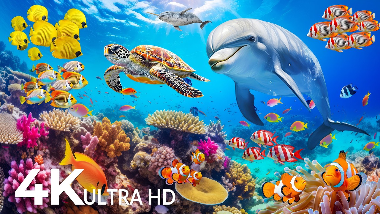 Underwater Wonders 4K - Amazing Fish, Coral Reefs & Sea Animals - Fish Tank Sound For Deep Sleep #24