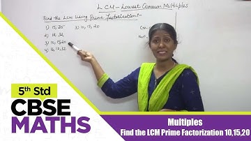 5th Std CBSE Maths Syllabus | 33-Multiples -  Find the LCM Prime Factorization 10,15,20 | CBSE Maths
