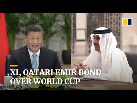 Xi jinping, qatari emir discuss world cup on sidelines of arab summits