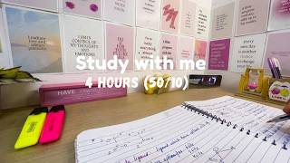 Study With Me LIVE 📚 | 4 Hour 50/10 Pomodoro Session