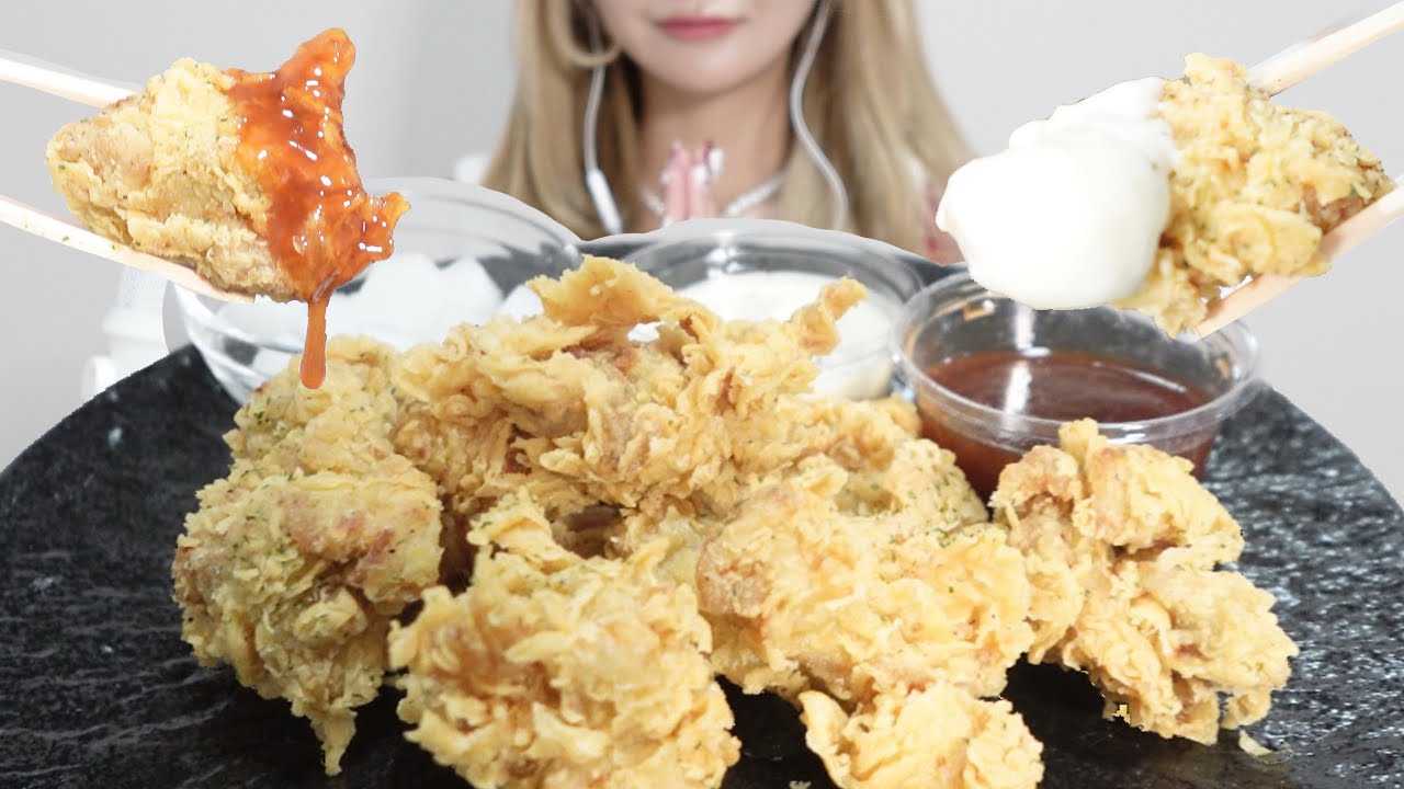 【ASMR】カリカリのフライドチキン🍗⭐️｜Crispy Fried Chicken Eating Sounds/mukbang/먹방/咀嚼音（日本語字幕）
