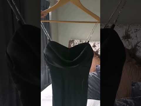 Black satin dress find from Debenhams MissPap with pretty sparkly straps unboxing #shorts #gifted