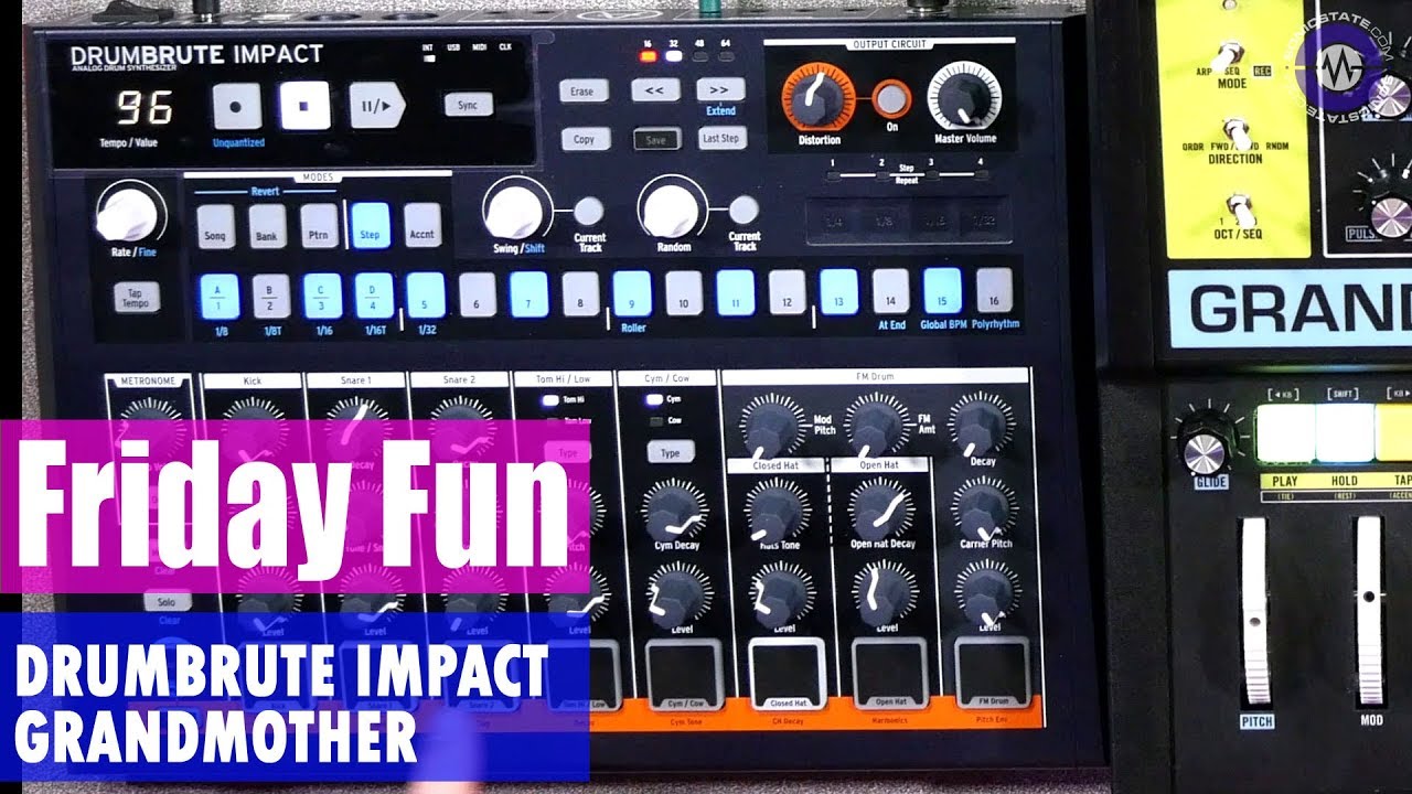 Friday Fun - Arturia DrumBrute Impact + Moog Grandmother - YouTube