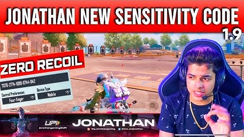 JONATHAN NEW SENSITIVITY 2022 WITH SENSI CODE AND TRANING DRILLS | @JONATHANGAMINGYT 1.9.0 BGMI