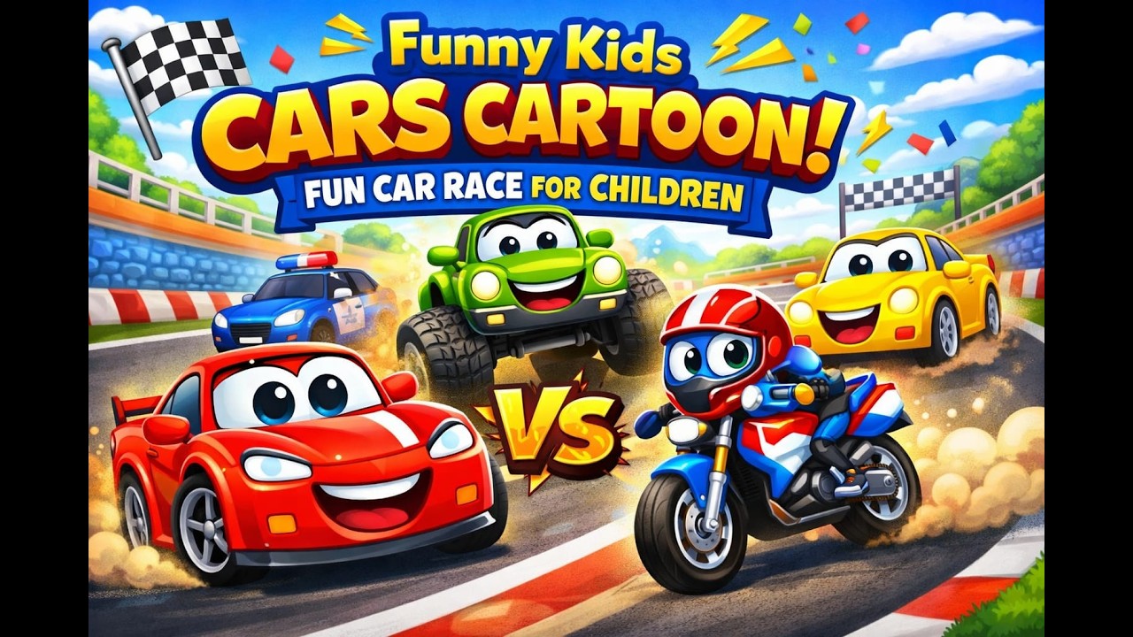 1. Funny Kids Cars Cartoon | Fun Car Race for Children - YouTube