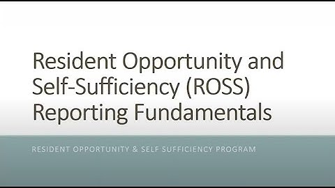 ROSS Reporting Fundamentals