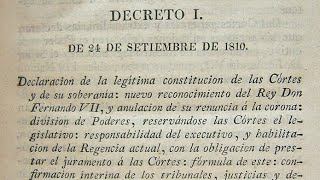 DOC. 1A (S. XIX): DECRETO I DE LAS CORTES DE CÁDIZ (1810) DOC. 1A (S. XIX): DECRETO I DE LAS CORTES DE CÁDIZ (1810)