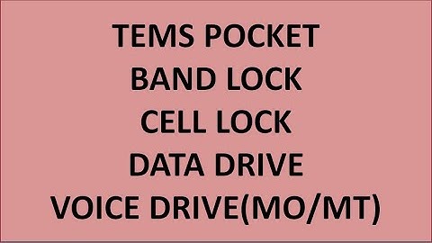 Tems Pocket Band Lock PCI,BCCH,PSC Lock and Data Drive  and Voice Call Drive