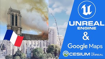 Tourist hotspot Notre Dame in Paris (France 🇫🇷) - Unreal Engine Google Maps Cesium