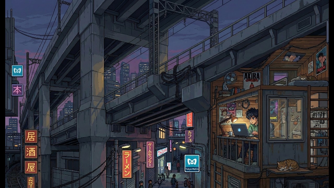[Deep Focus] Midnight Deep Work Under the Tokyo Railway/ 誰にも邪魔されない、深夜の集中時間。