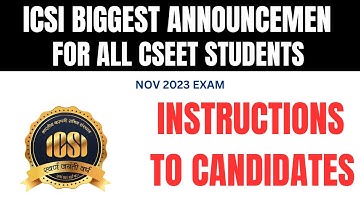icsi important announcement for all cseet students for nov 2023 exam
