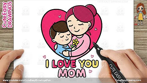 How to Draw a Cute Mom and Child for Mother’s Day | Cute Easy Drawing for Kids