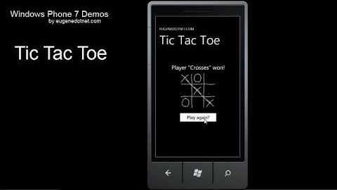 Tic Tac Toe game for Windows Phone 7 by EugeneDotnet