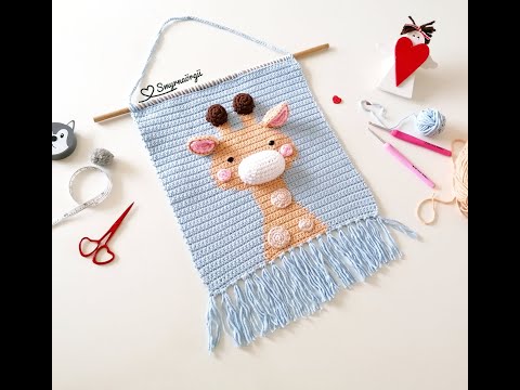 Sevimli Zürafa duvar panosu yapımı Part 1 - Crochet Cute Giraffe wall board