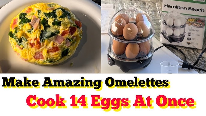 Hamilton Beach 3-in-1 Electric Egg Cooker for Hard Boiled Eggs, Poacher,  Omelet Maker & Vegetable Steamer, Holds 14, Black (25508)