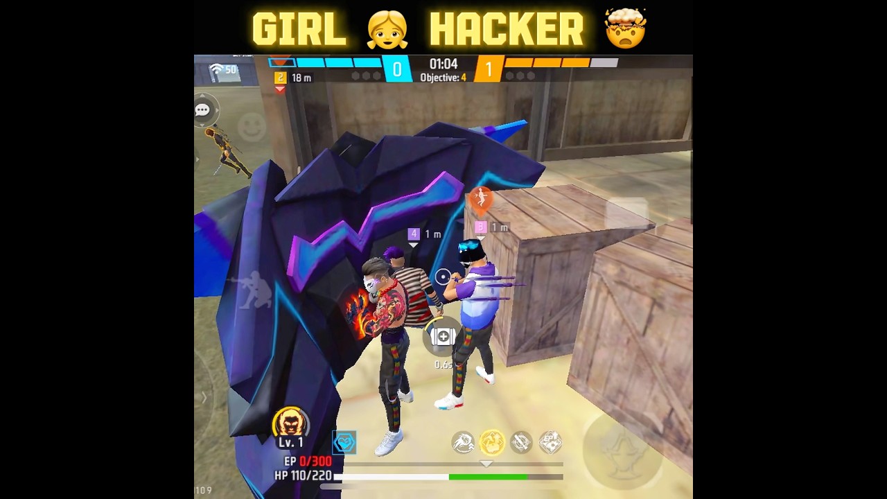 V Badge Cute Girl Hacker?? Playing With Pannel user?? Garena Free Fire 😱 |