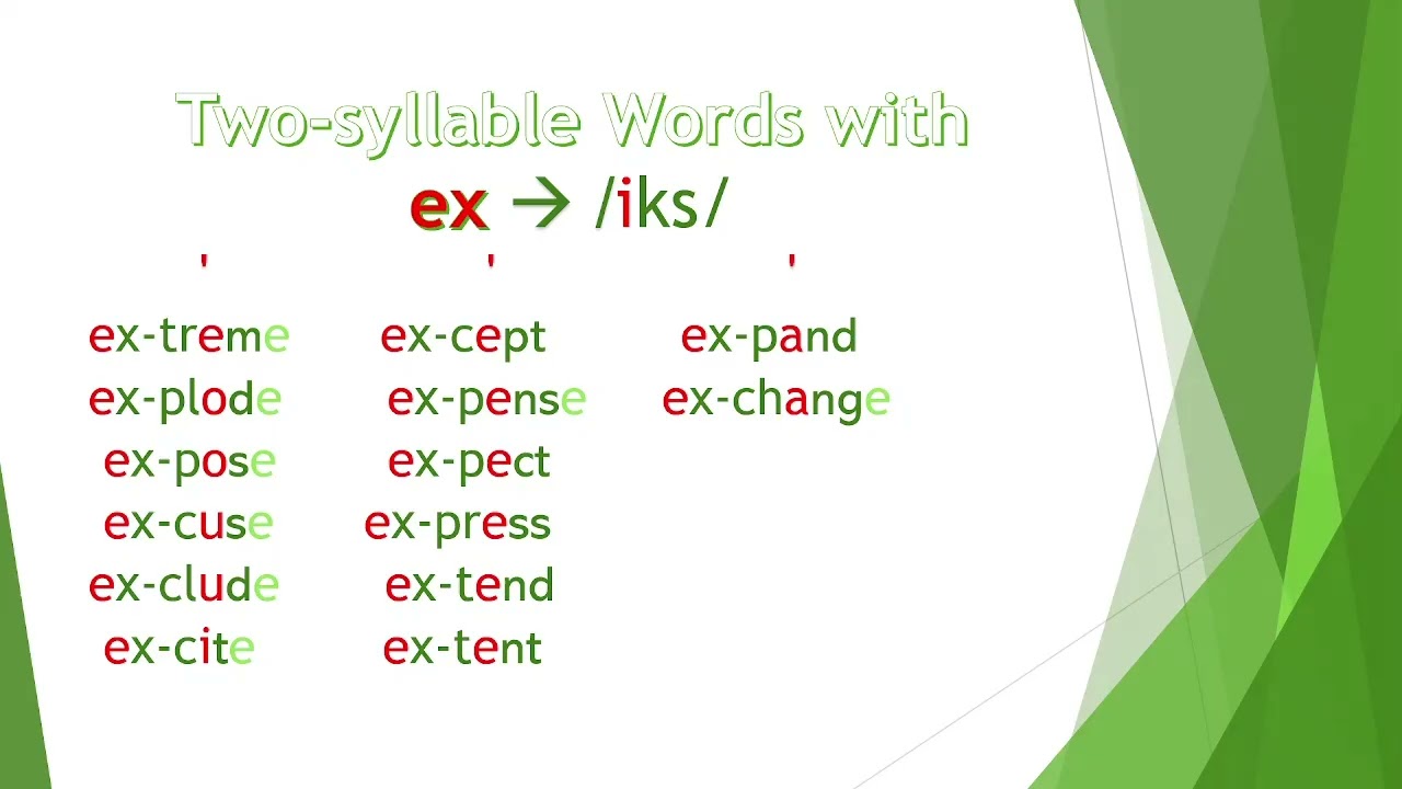 Ex in Two syllable Words