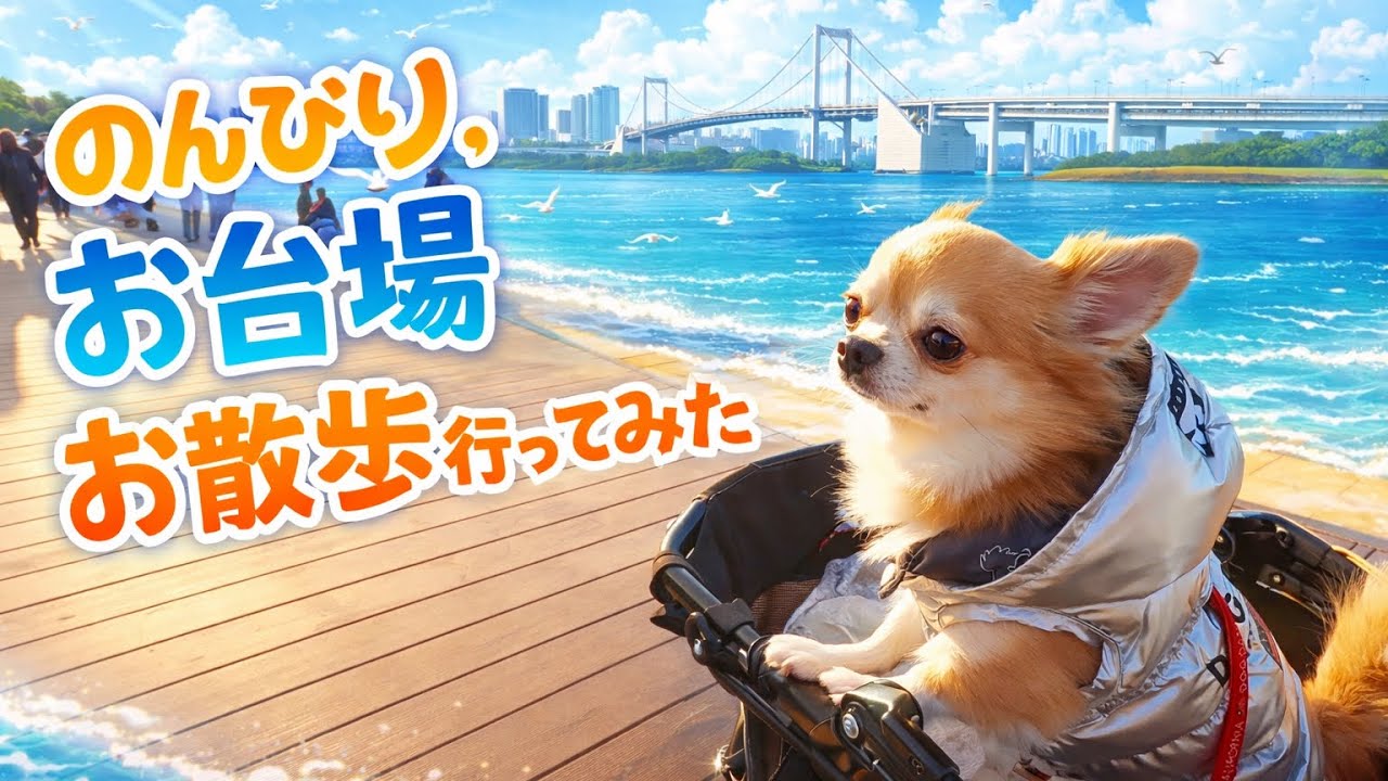 【お台場】のんびり海さんぽしたら幸せすぎた🐶❤️【わがままメリーくん】