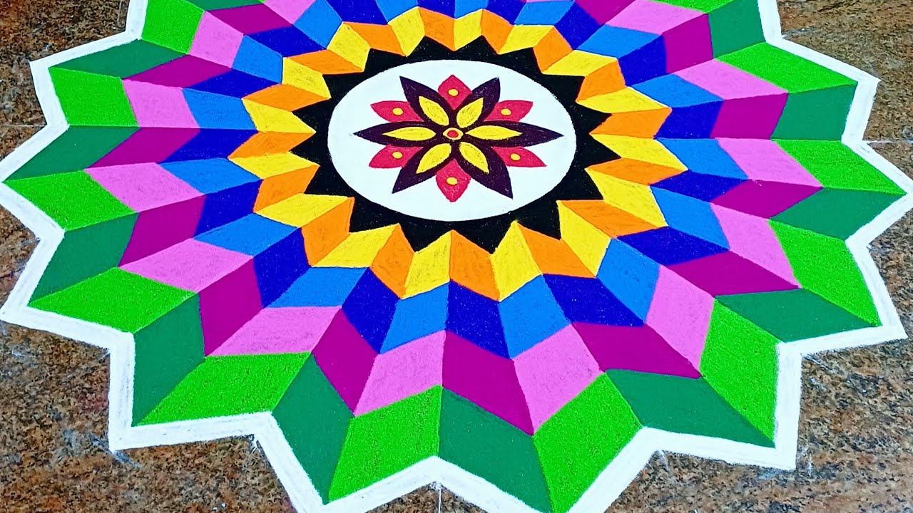 Full video link | newyear rangoli | 3d kolam | 3D rangoli | kolam | 3d கோலம்| p square rangoli 