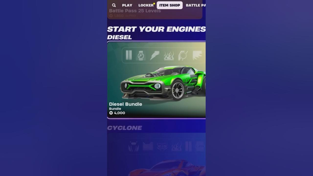 Fortnite Rocket Racing Diesel Car Bundle Item Shop! YouTube