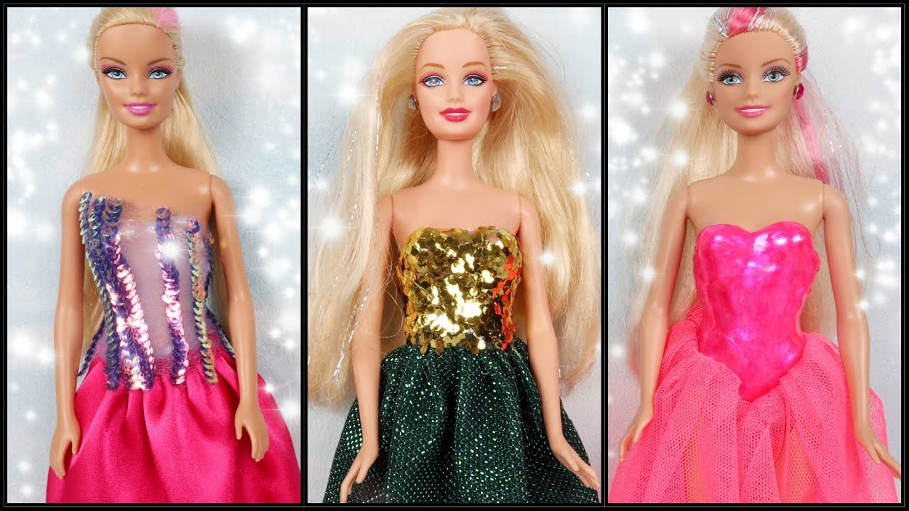 3 DIY INCRÍVEIS ROUPAS PARA BARBIE , Sem Costura, COMO FAZER BONECAS E ARTESANATO DE BONECA, Dolls