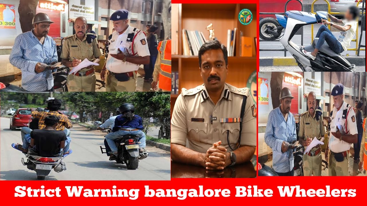 Bangalore traffic police strictly warning Bangalore bike wheeling - YouTube