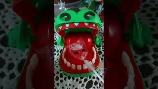 🌈Crocodile 🐊 Dentist eating Jellomi Christmas Santa lollipop #asmr #trending #viral #ytshort